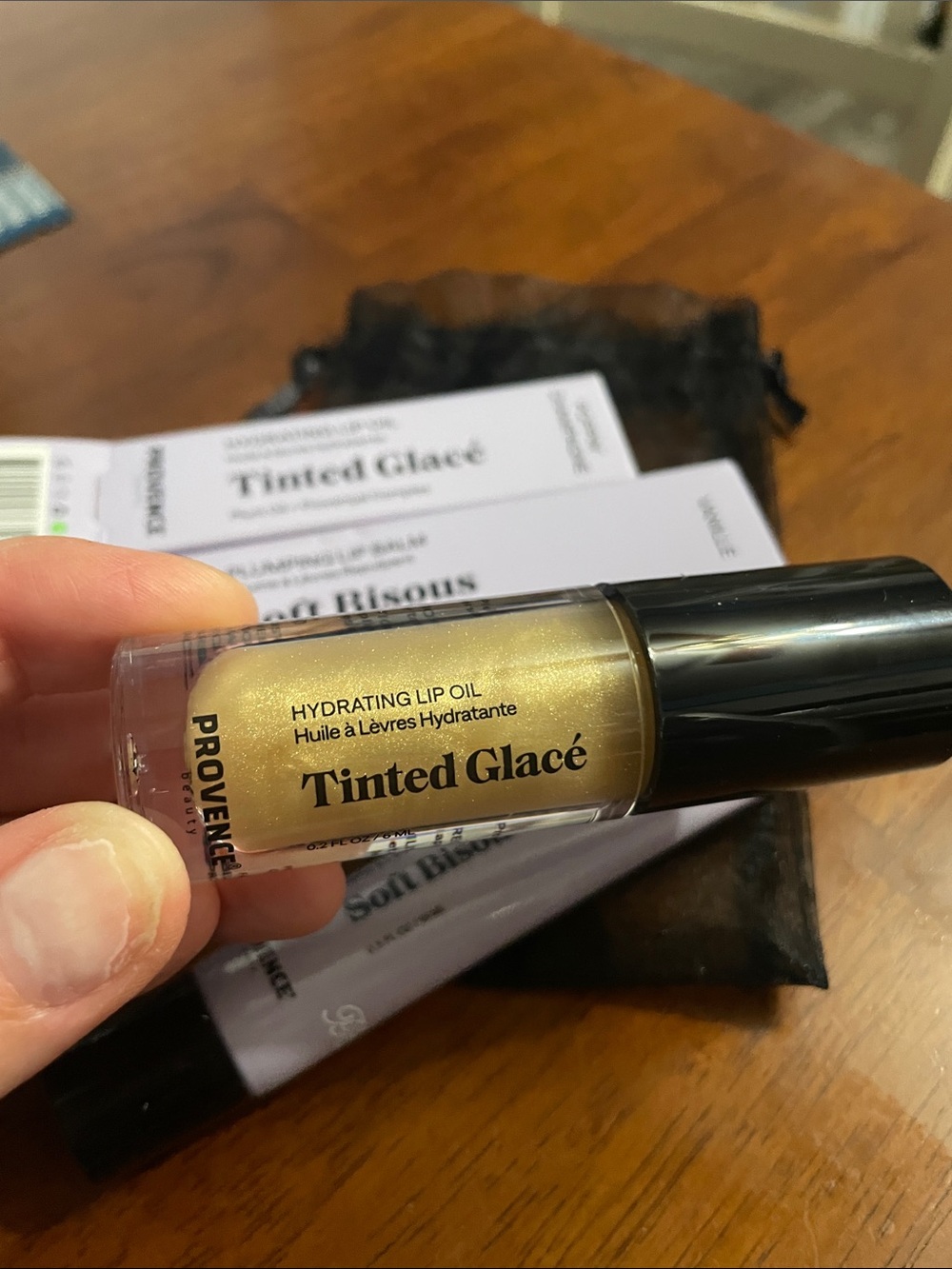 Provence Tinted Glacé Hydrating Lip Oil & Soft Bisous Plumping Lip Balm - Picture 4 of 11